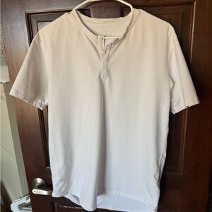 BYLT Basics White Short-Sleeve Henley Shirt